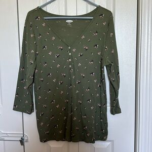 Old Navy v-neck 3/4 sleeve blouse size XL